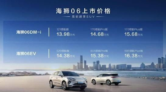 比亞迪海獅06上市：全系搭載天神之眼C、云輦-C，售價(jià)13.98萬(wàn)-16.38萬(wàn)元